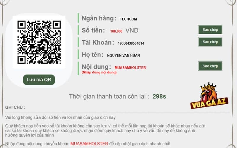 Thực hiện chuyển tiền qua các thông tin hoặc quét mã QR Thực hiện chuyển tiền qua các thông tin hoặc quét mã QR